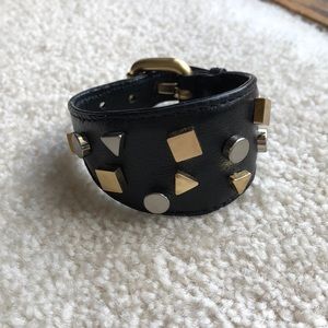 Botkier Talitha Cuff Studded Bracelet Punk Leather